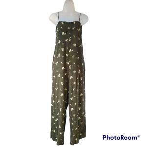 NWT wild fable Spaghetti Strap Floral Olive Green Jumpsuit